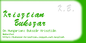 krisztian bukszar business card