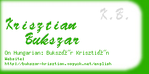 krisztian bukszar business card